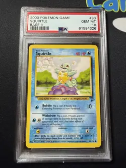 2000 Pokemon Base Set 2 Squirtle 93/130 PSA 10 - Image 1