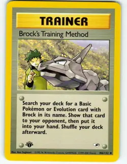 Brock's Training Method - 1st Edition - 106/132 Gym Heroes - Pokemon TCG - 2000 - Image 1