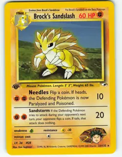 Brock's Sandslash - 1st Edition - 23/132 Gym Heroes - WOTC - Pokemon TCG - 2000 - Image 1