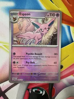 Espeon Master Ball Pattern 033/131 - Prismatic Evolutions Reverse Holo Rare NM - Image 1