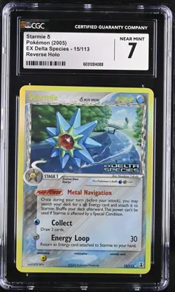 2005 POKEMON EX DELTA SPECIES #15 STARMIE-REVERSE FOIL CGC 7 - Image 1
