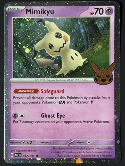 SWIRL💫 Pokemon TCG - Mimikyu Paldean Fates 037/091 Trick or trade 2024 - Image 3