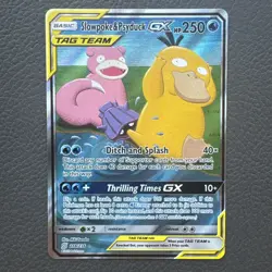 Pokemon Slowpoke & Psyduck GX TAG TEAM Ultra Rare Full Art Holo 218/236 NM - Image 1