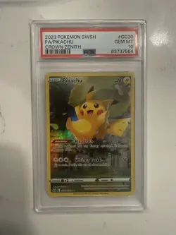 2023 Pokemon S&S Crown Zenith #GG30 FA PIKACHU PSA 10 - Image 1