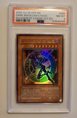 Yu-Gi-Oh! Dark Magician of Chaos Invasion of Chaos 1st Ed PSA 8 Ultra Rare - Image 1