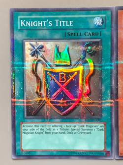 yugioh Dark Magician Knight & knights title ROD-EN001 & ROD-EN002 Super L Played - Image 5