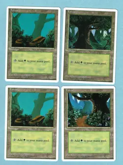 MTG Magic the Gathering 4x (NM) Forest Lands 4th Edition Wizards of the Coast - Image 1