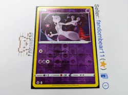 2023 Mewtwo REVERSE HOLO RARE 059/159 Sword & shield Crown Zenith Pokemon NM/LP - Image 2