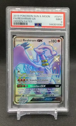 Pokemon 2019 Hidden Fates Shiny Vault Reshiram GX SV51/SV94 Holo PSA 9 - Image 1