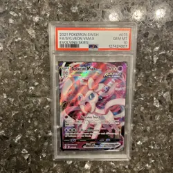 2021 Pokemon Swsh Fa/ Sylveon VMax Evolving Skies PSA 10 075/203 Rapid Strike!!! - Image 1
