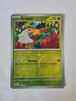 Grubbin 9/142 Common Stellar Crown Pokemon Reverse Holo Near Mint - Image 1