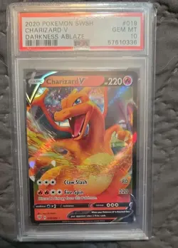 Pokemon Charizard V 019/189 Darkness Ablaze – PSA 10 GEM MINT – 2020 SWSH - Image 1