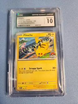 2024 Pokemon Pikachu 190 World Championship Black Star Promo CGC 10 Rare - Image 3