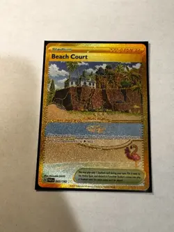 BEACH COURT 263/182 Hyper Rare Paradox Rift Gold Pokemon - Image 1