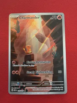 Pokemon Charmander 168/165 Sv: Scarlet & Violet 151 Illus Rare Full Art Holo - Image 1