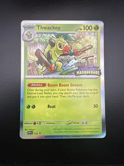 Thwackey SVP 115 Prerelease Promo Twilight Masquerade Pokemon TCG NM - Image 3