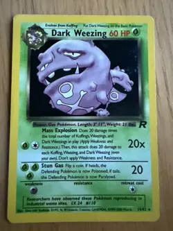 Pokemon TCG Team Rocket Dark Weezing Holo Rare (14/82) Unlimited - Image 1