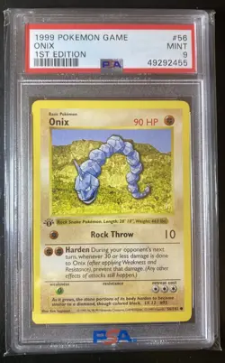 1999 Pokemon 1st Edition Onix #56/102 PSA 9 - Image 1