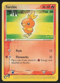 Torchic 73/109 Common Ruby & Sapphire Pokemon Heavily Played - Image 1