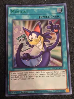 Yu-Gi-Oh! Mimicat DLCS-EN078, Green Ultra Rare, 1st Edition, NM - Image 1