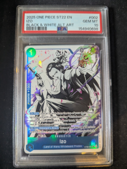 2025 ONE PIECE ST22 002 STARTER DECK IZO BLACK & WHITE PARALLEL ALT ART PSA 10 - Image 1