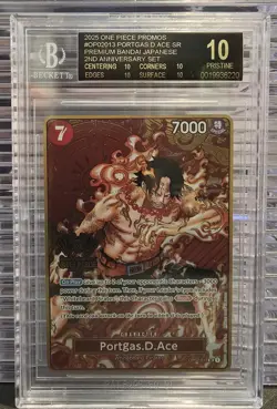 One Piece - OP02-013 Portgas.D.Ace 2nd Anniversary Set - BGS 10 BLACK LABEL - Image 1