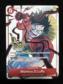 One Piece Monkey.D.Luffy ST01-012 3rd Anniversary Rush 6000 Power 5 Cost - Image 1