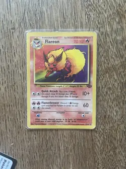 Pokemon TCG Flareon Card 19/64 Jungle Set Non-Holo Rare - Image 1