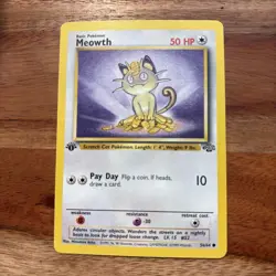 Pokemon 1st Edition Meowth 56/64 Jungle TCG Card 1999 WOTC - Image 1