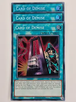 Yu Gi Oh - 3x LCKC-EN029 Card of Demise - Secret Rare - Image 1