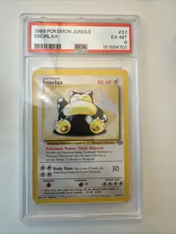 Pokemon 1999 Snorlax Jungle Set 27/64 Non-Holo Card PSA 6 - Image 1