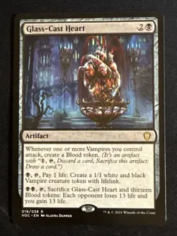 1x Glass-Cast Heart (018) Innistrad: Crimson Vow Commander LP MTG Magic x1 MKE - Image 1