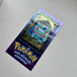 1999 Pokemon Topps trading card Bulbasaur #01 oversized tin topper 3/5 Blue Logo - Image 2