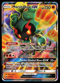 Marshadow GX 80/147 Holo Burning Shadows Pokemon Card - Image 1