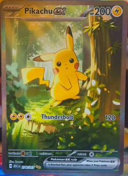 Pokemon Pikachu EX Full Art Holo Card 276/217 Basic ASC - Image 1