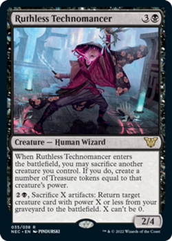NM-Mint, English MTG Regular Ruthless Technomancer Commander: Kamigawa: Neon Dyn - Image 1