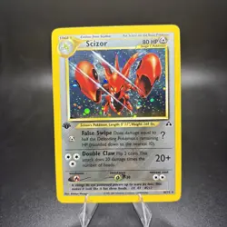 Scizor 10/75 1st Edition | Neo Discovery | Holo Pokemon Card NM -j - Image 1