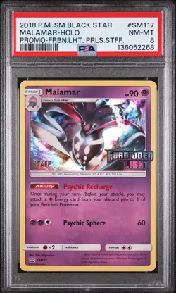 2018 POKEMON SM BLACK STAR PROMO #SM117 MALAMAR-HOLO PSA 8 - Image 1