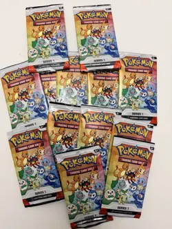 (13) EMPTY Pokemon First Partner Illustration Collection Packs For Display ! - Image 1