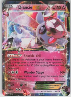 Pokemon TCG Diancie EX Ultra Rare XY - Fates Collide 72/124 - Image 1