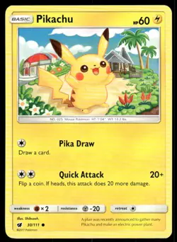 Pikachu 30/111 Common Crimson Invasion Pokemon Near Mint - Image 1
