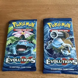 Pokemon TCG, XY Evolutions, Bundle of 2 Booster Packs. Factory Sealed - Image 1