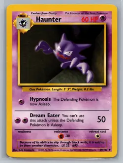 Haunter Base Set #029/102 Uncommon Pokemon Card - Image 1