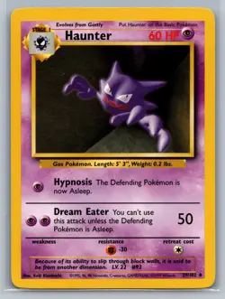 Haunter Base Set #029/102 Uncommon Pokemon Card - Image 1