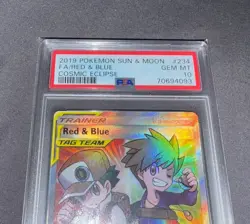 Pokemon Sun & Moon Cosmic Eclipse Full Art Red Blue Tag Team #234 PSA 10 GEM MT - Image 2