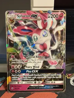 Sylveon GX 92/145 Pokemon Sun & Moon Guardians Rising Ultra Rare MP - Image 1