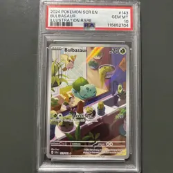 2024 POKEMON SCR EN-STELLAR CROWN ILLUSTRATION RARE #143 BULBASAUR PSA 10 - Image 1