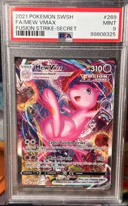 Mew VMAX (Alternate Art Secret) 269/264 Pokemon Fusion Strike Holo Graded PSA 9 - Image 1