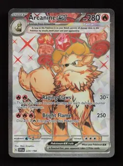 Arcanine ex 224/198 Ultra Rare Scarlet & Violet Pokemon Near Mint - Image 1