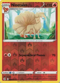 Ninetales 030/264 Uncommon Fusion Strike Pokemon Reverse Holo Near Mint - Image 1